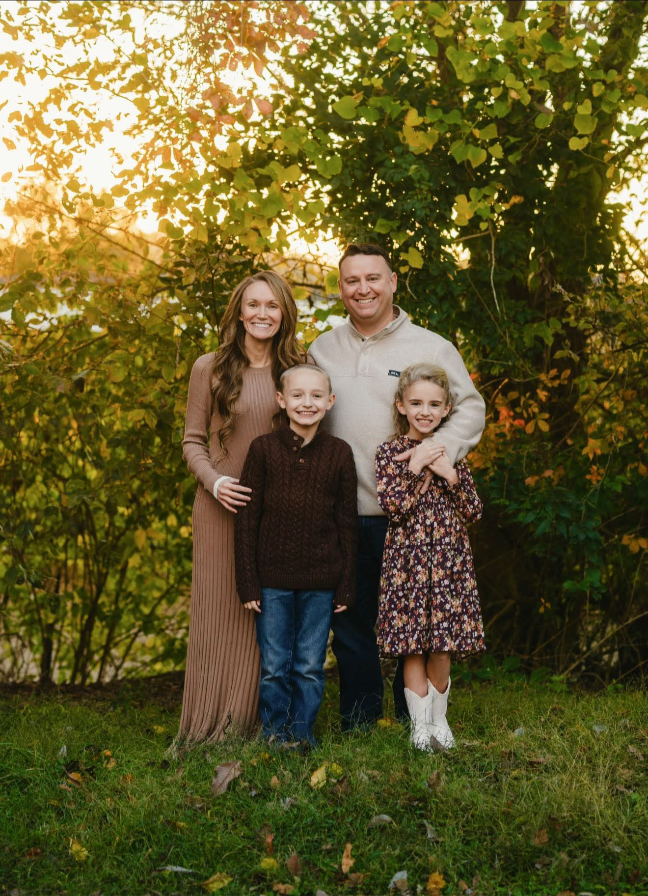 Lindsey Wilkerson with her husband and two children